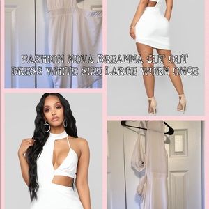Fashion nova breanna cut out dress white